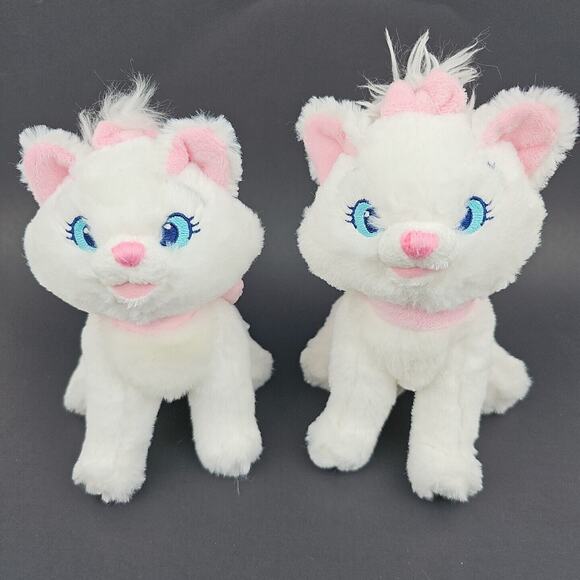 2 Disney Aristocats Marie Plush White Cat Disney Cute Stuffed Animal Kitten 6 in - Picture 1 of 15